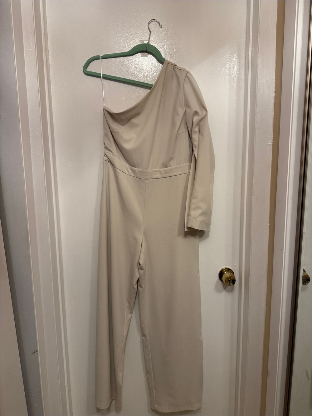 Banana Republic One-Shoulder Cream Jumpsuit